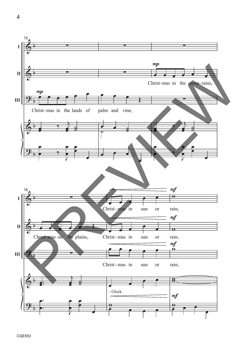 Christmas Everywhere (Three-part Mixed) 3-Part scores gallery preview page 5