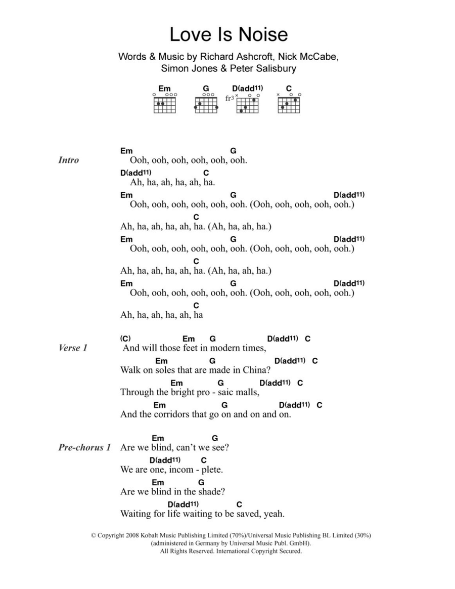 Love Is Noise Love Is Noise Acoustic Guitar scores gallery preview page 1