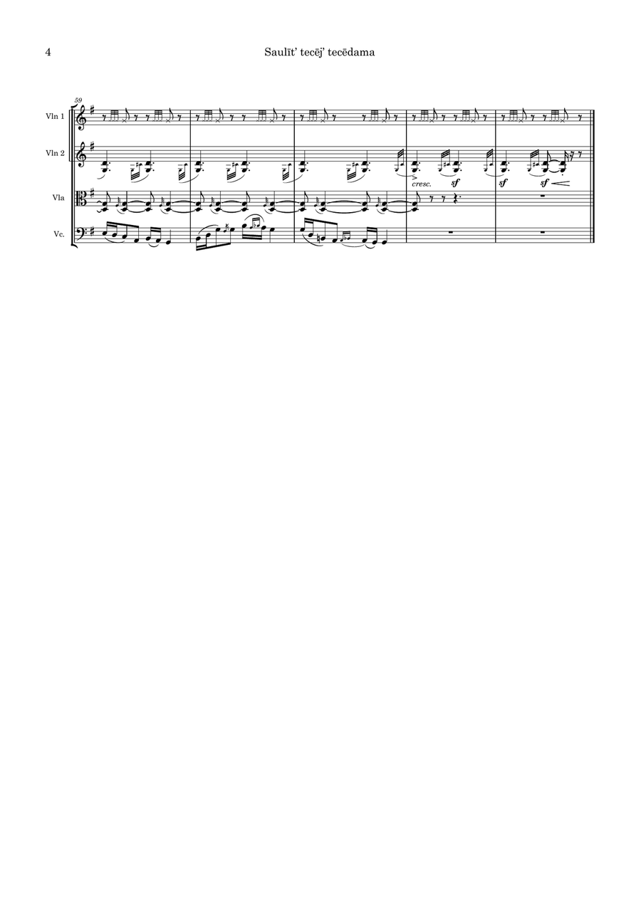 Saulīt' tecēj' tecēdama Saulīt' tecēj' tecēdama String Quartet scores gallery preview page 4
