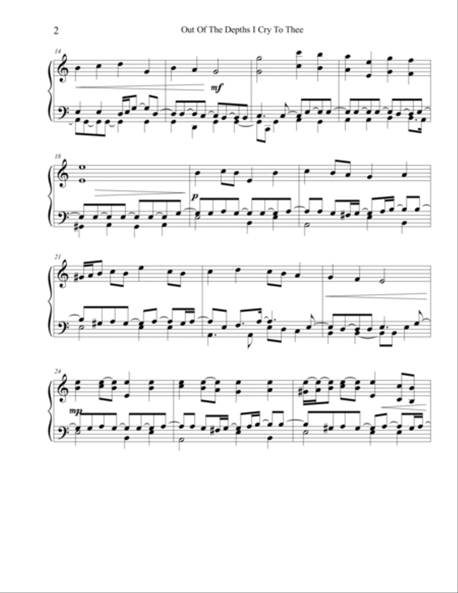 Out Of The Deep I Cry To Thee Easy Piano scores gallery preview page 2
