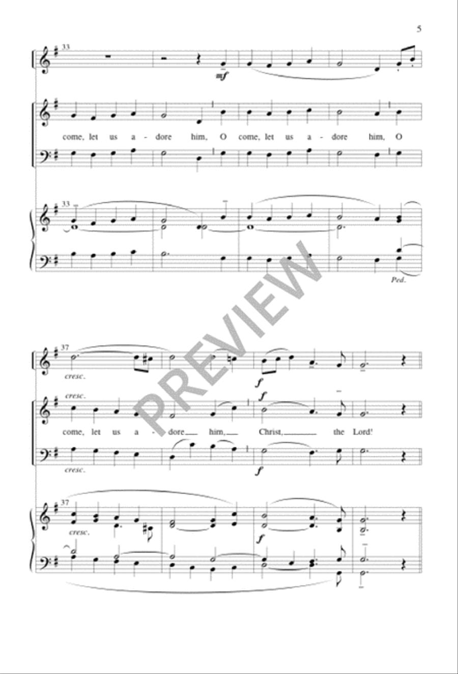 O Come, All Ye Faithful 3-Part scores gallery preview page 5