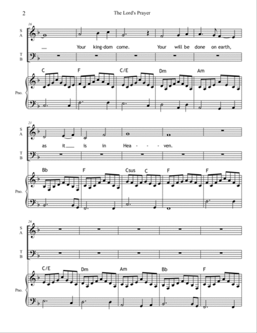 The Lord's Prayer The Lord's Prayer 4-Part scores gallery preview page 3