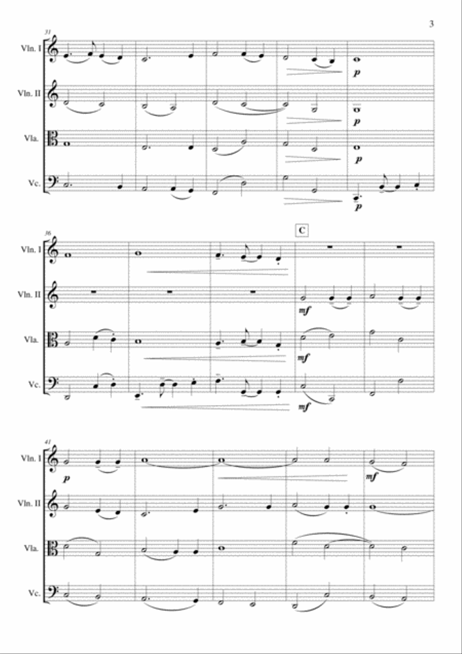 Blowin' In The Wind String Quartet scores gallery preview page 3