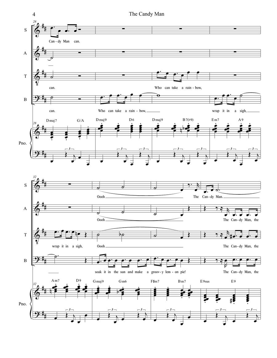 The Candy Man 4-Part scores gallery preview page 4
