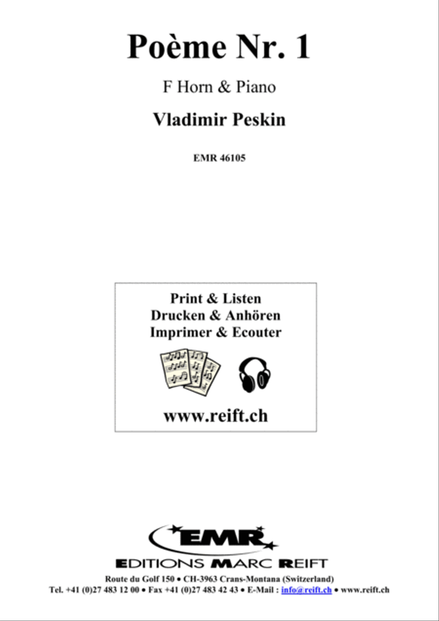 Poeme No. 1 Horn scores gallery preview page 1