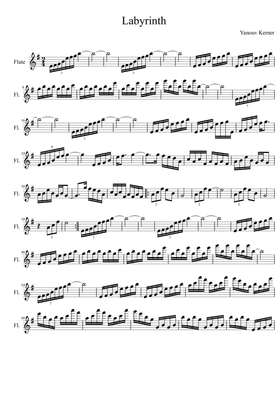 Labyrinth (Meditation for Flute) Flute Solo scores gallery preview page 1