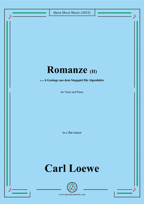 Book cover for Loewe-Romanze(II),in e flat minor,for Voice and Piano