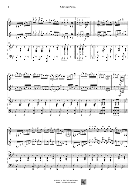 Clarinet Polka for Clarinet Duo & Piano