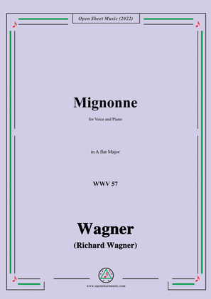 Book cover for R. Wagner-Mignonne(Liebchen) ,WWV 57,in A flat Major,for Voice and Piano
