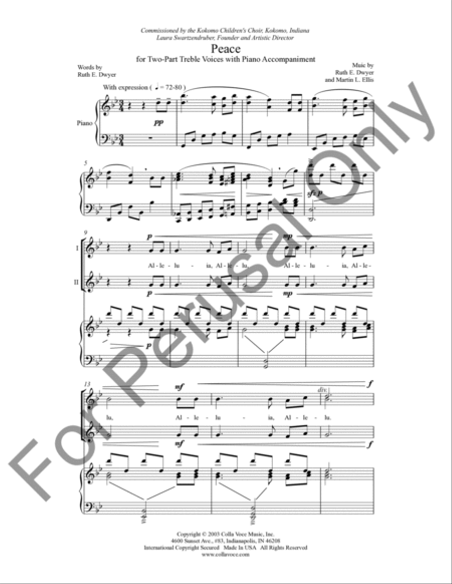 Peace (Choral Score) Peace (Choral Score) SA scores gallery preview page 2