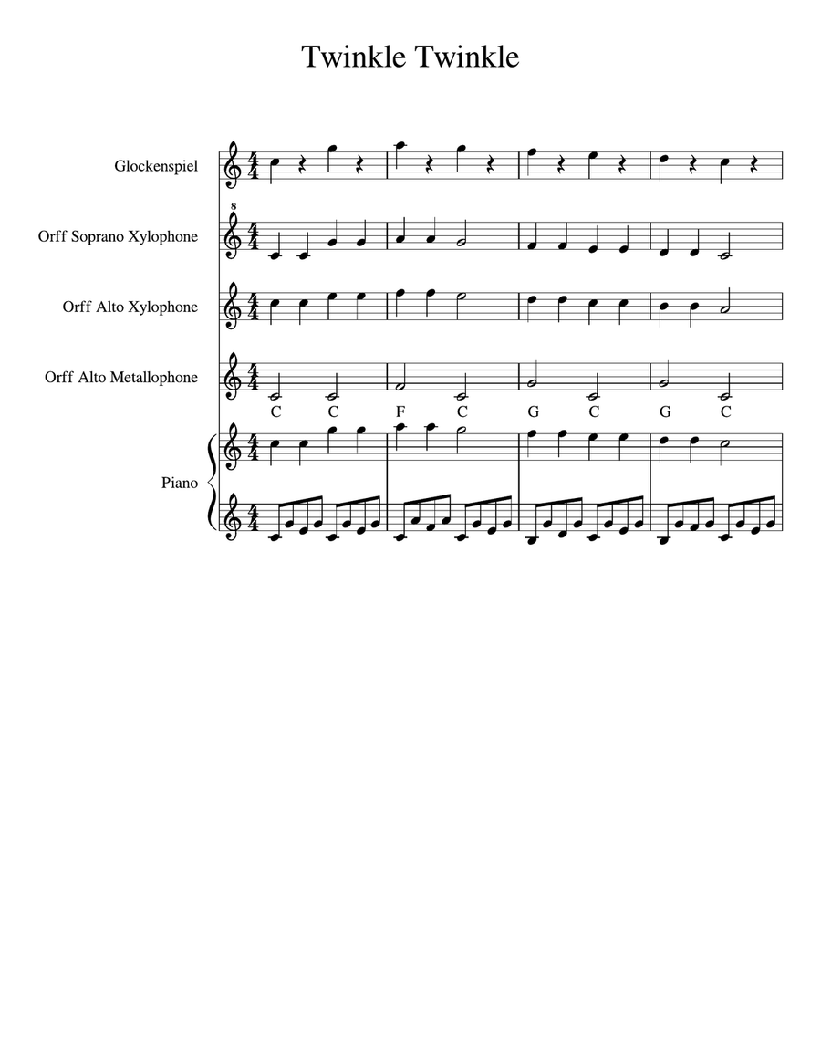 Twinkle twinkle little star xylophone sheet music new arrivals