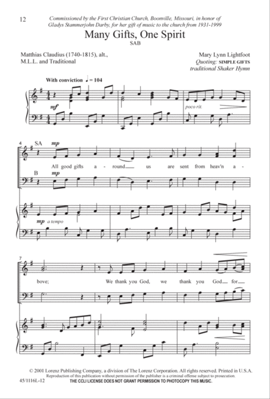 12 Anthems for about 12 Singers 3-Part scores gallery preview page 12