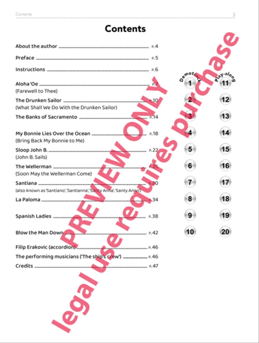 Sea Shanty Play-Alongs for Accordion, opt. Piano Piano scores gallery preview page 4