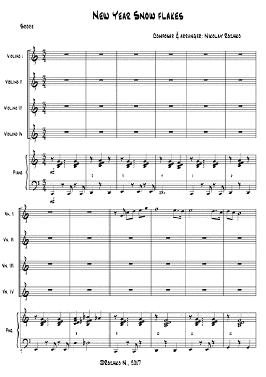 New Year Snowflakes (Children's Series) Violin Solo scores gallery preview page 2