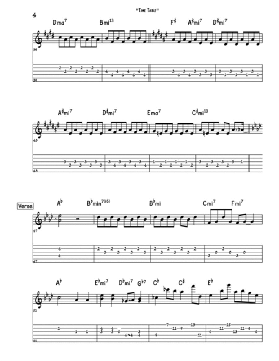 Time Table Guitar Tablature scores gallery preview page 4