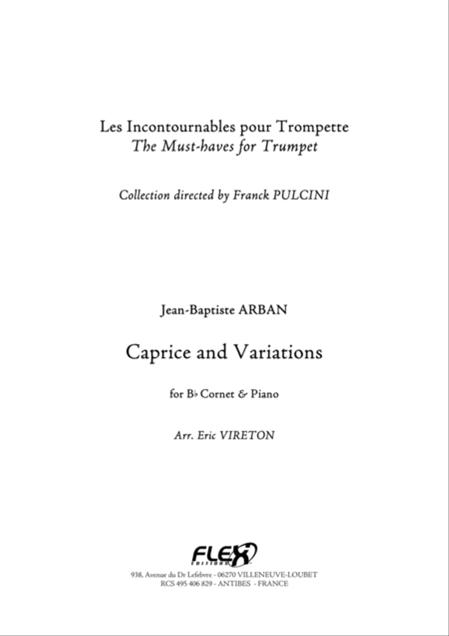 Caprice and Variations Caprice and Variations Cornet scores gallery preview page 1