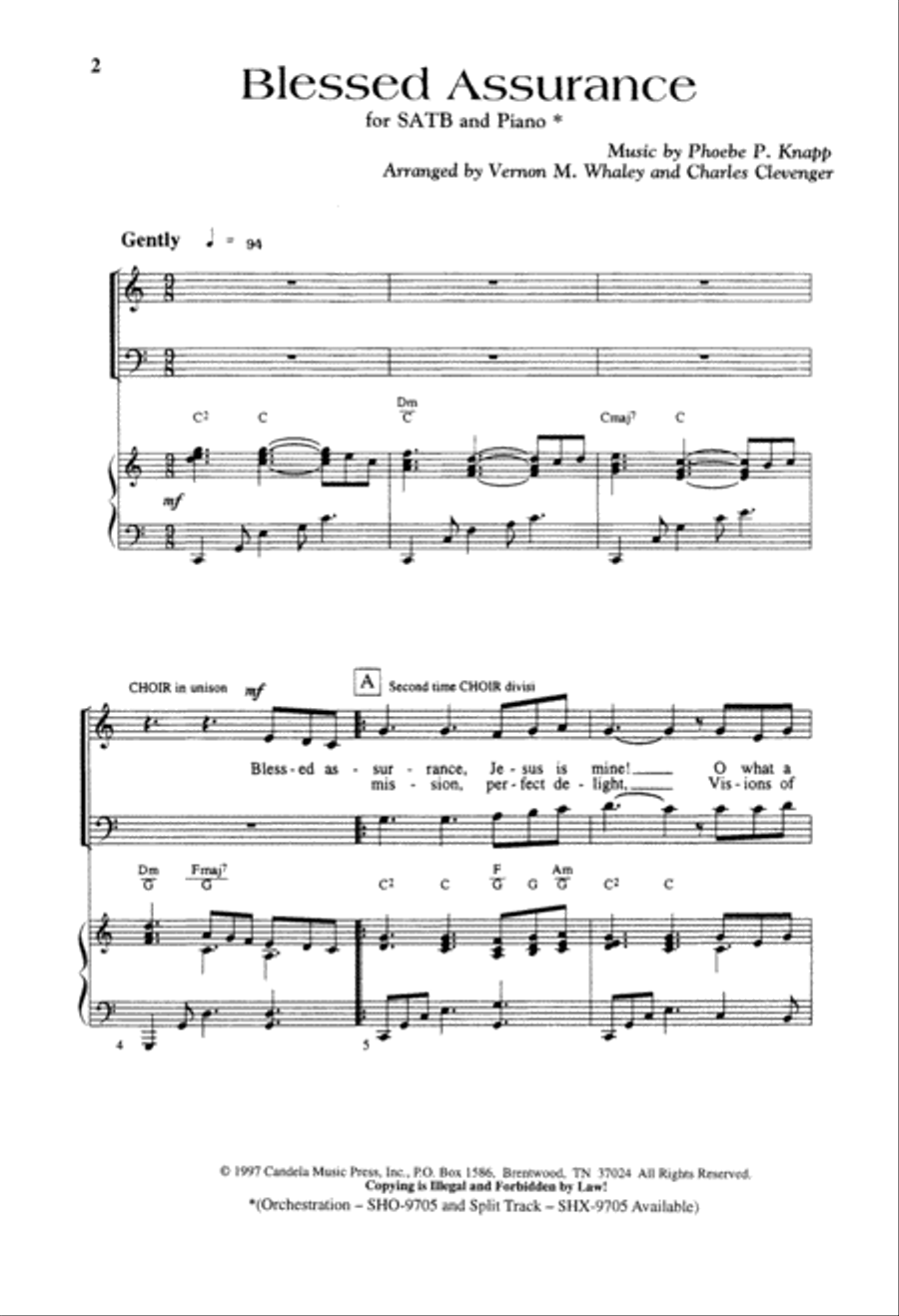Blessed Assurance Blessed Assurance 4-Part scores gallery preview page 3