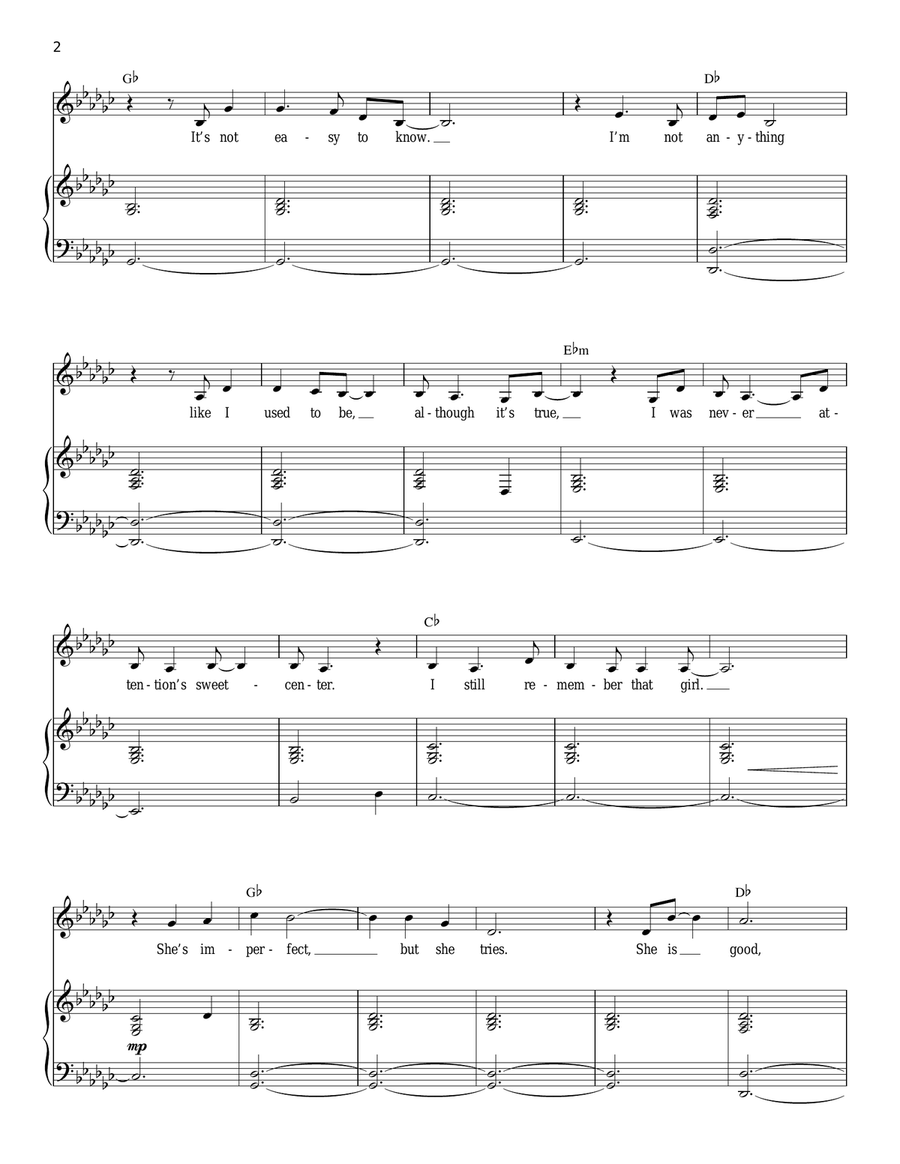 She Used To Be Mine (from Waitress The Musical) Voice scores gallery preview page 2