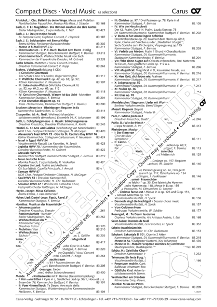 Markuspassion. Werkausgabe Reihe 1, Bd. 7 (Homilius) 4-Part scores gallery preview page 29