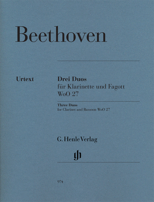 Book cover for 3 Duos for Clarinet and Bassoon WoO 27