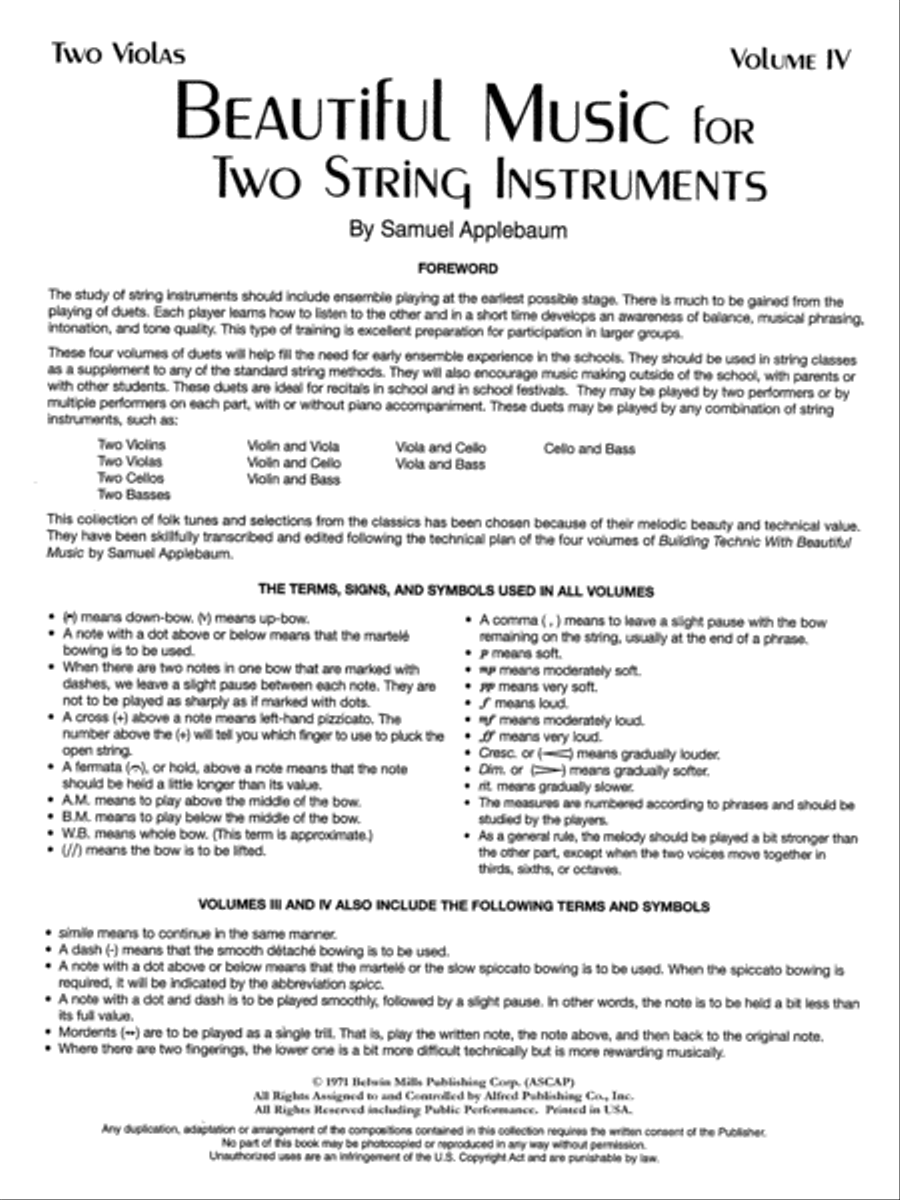 Beautiful Music for Two String Instruments, Book 4 Chamber Orchestra scores gallery preview page 2