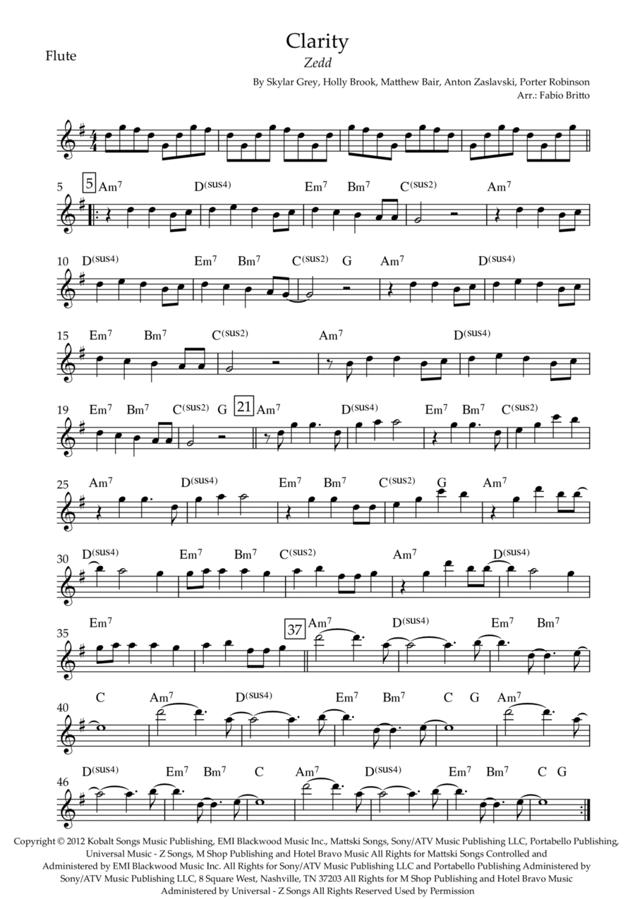 Clarity Flute Solo scores gallery preview page 1