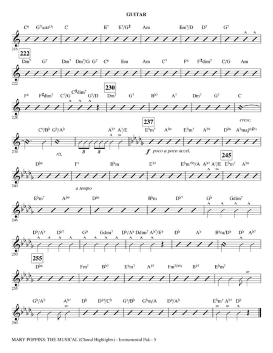 Mary Poppins: The Musical - Guitar Choir scores gallery preview page 5