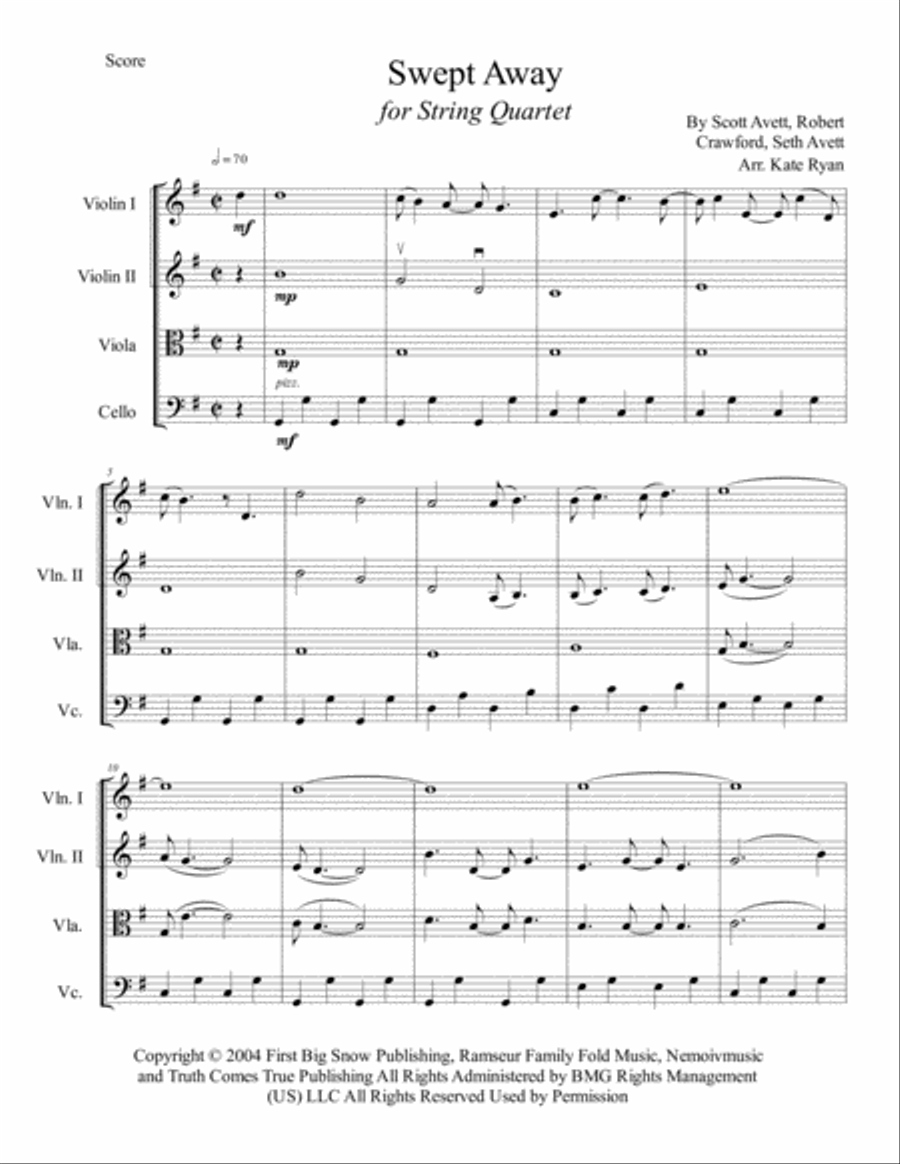 Swept Away String Quartet scores gallery preview page 2