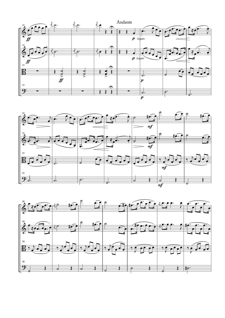 Wiener Blut for String Quartet String Quartet scores gallery preview page 2