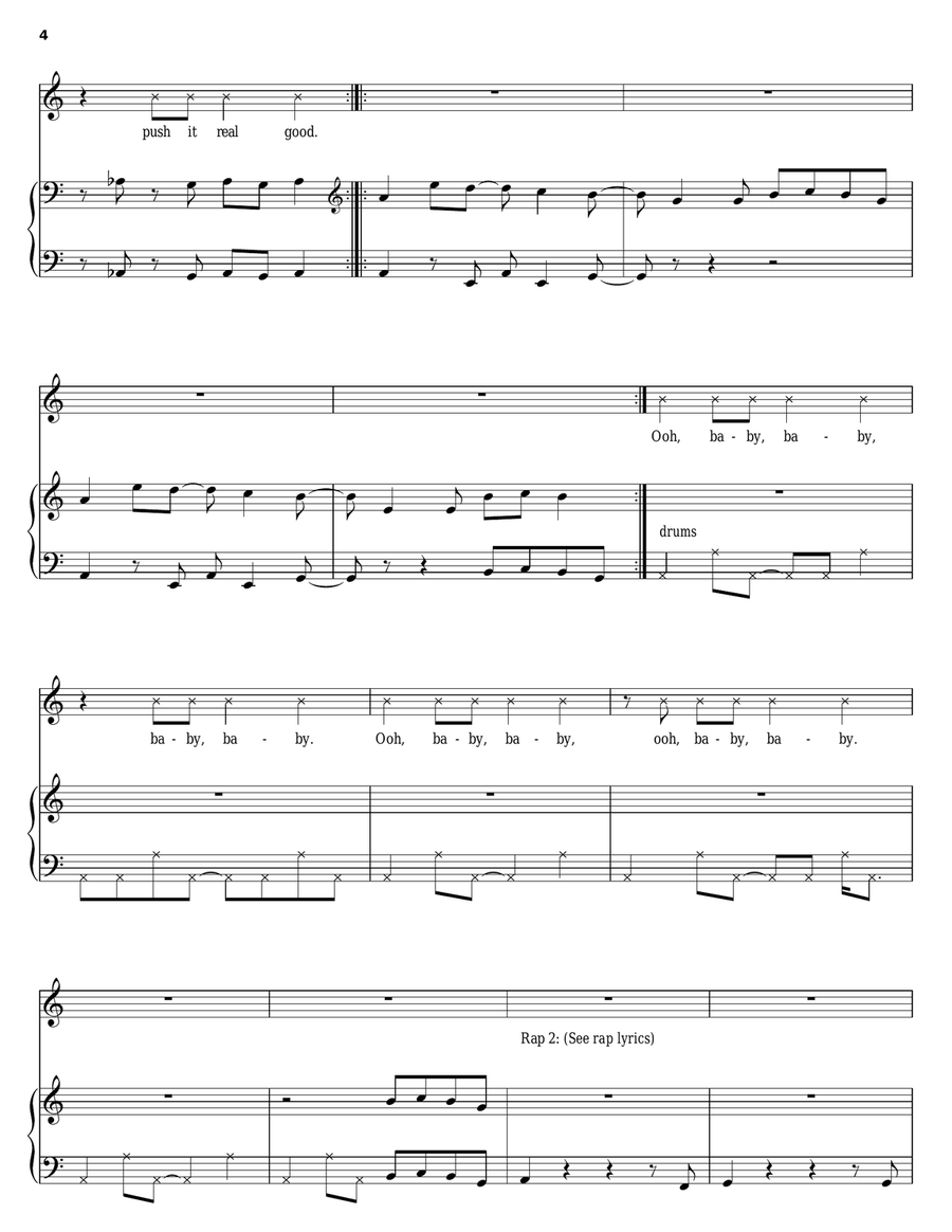 Push It Piano, Vocal, Guitar scores gallery preview page 4