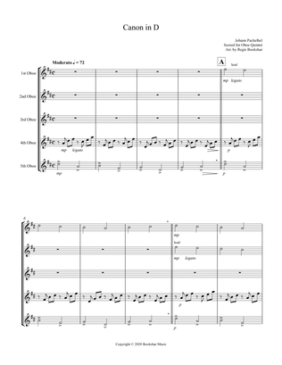 Canon in D (Pachelbel) (D) (Oboe Quintet)