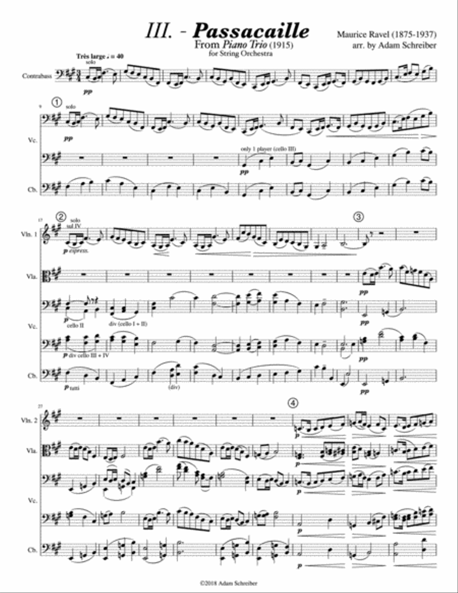 Ravel - Passacaglia for String Orchestra String Orchestra scores gallery preview page 2