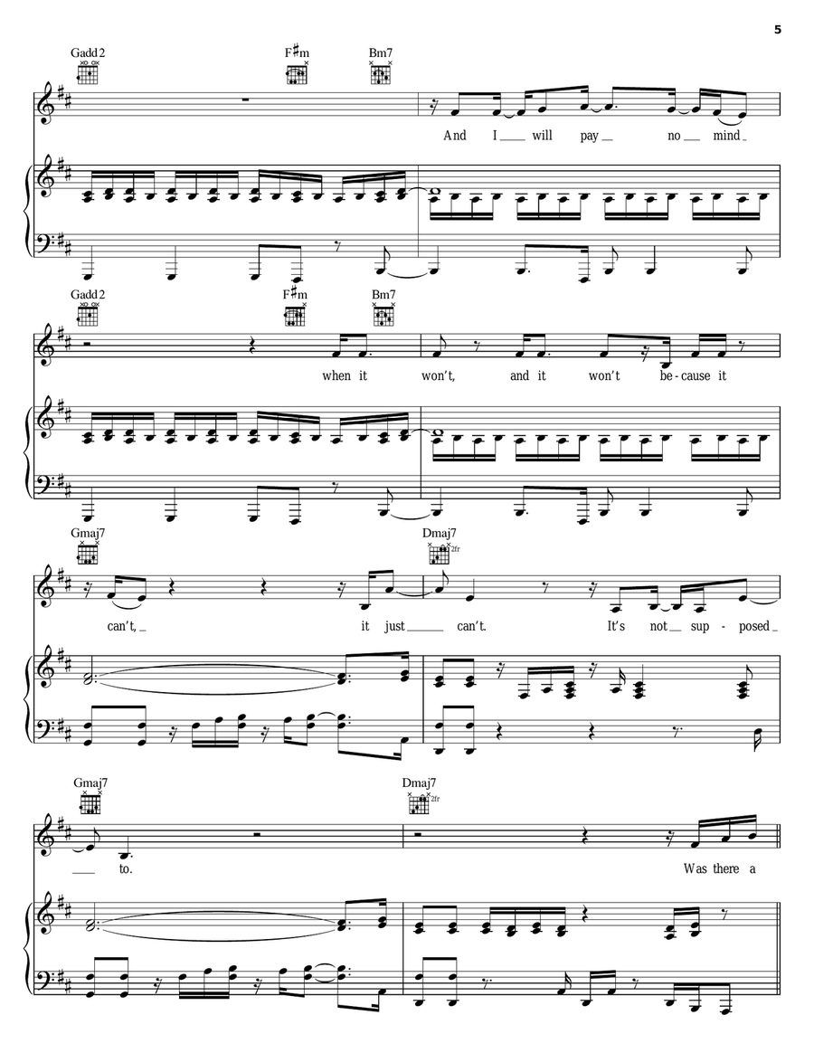 Clarity Piano, Vocal, Guitar scores gallery preview page 5