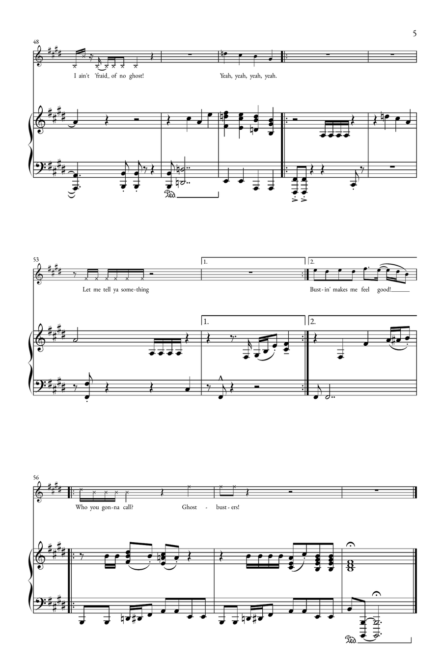 Ghostbusters Piano, Vocal scores gallery preview page 5