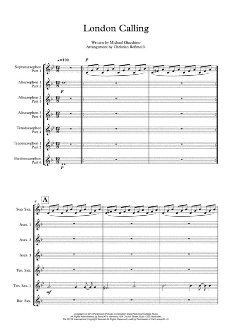 London Calling Woodwind Quintet scores gallery preview page 2