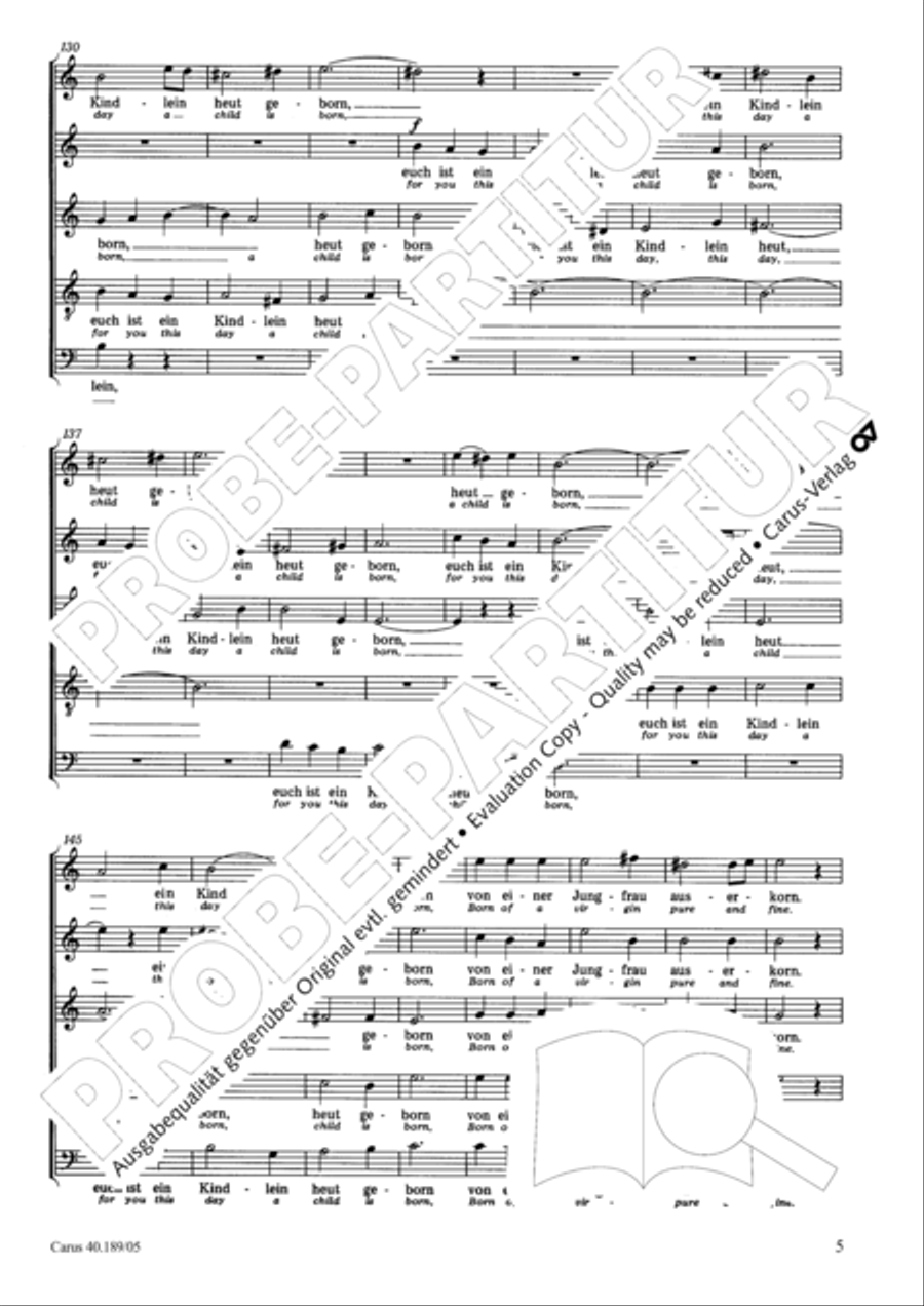 From heav'n on high (Vom Himmel hoch) SSATB scores gallery preview page 6