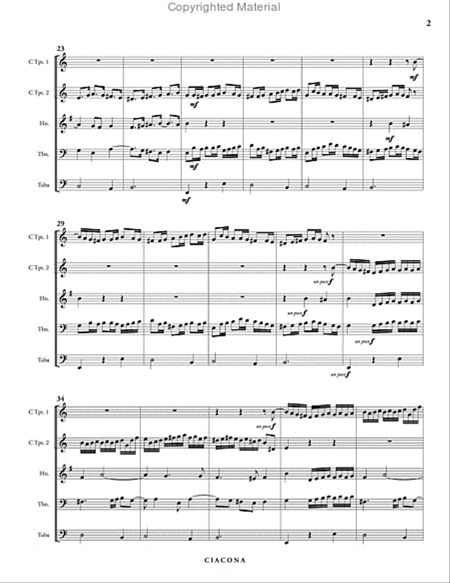 Ciacona (score & parts) Ciacona (score & parts) Brass Quintet scores gallery preview page 3