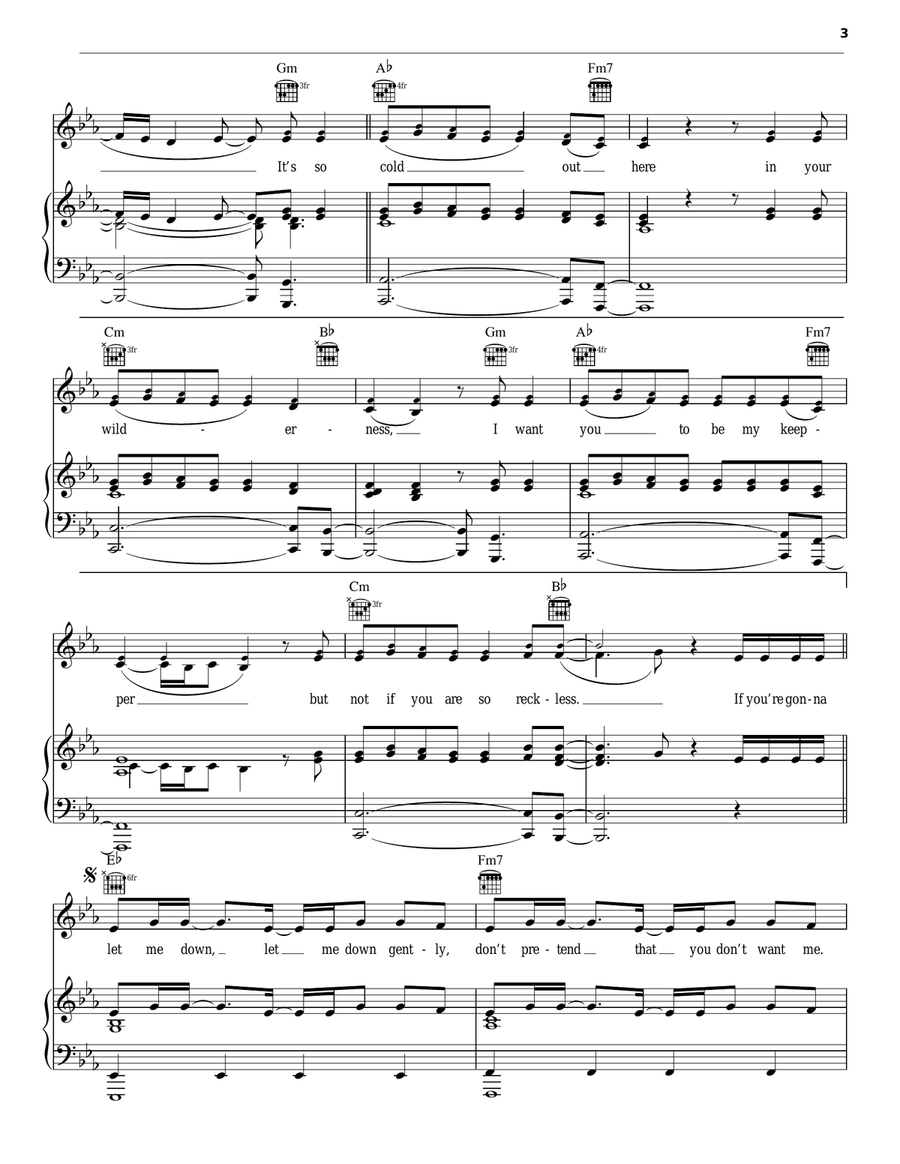 Water Under The Bridge Piano, Vocal, Guitar scores gallery preview page 3