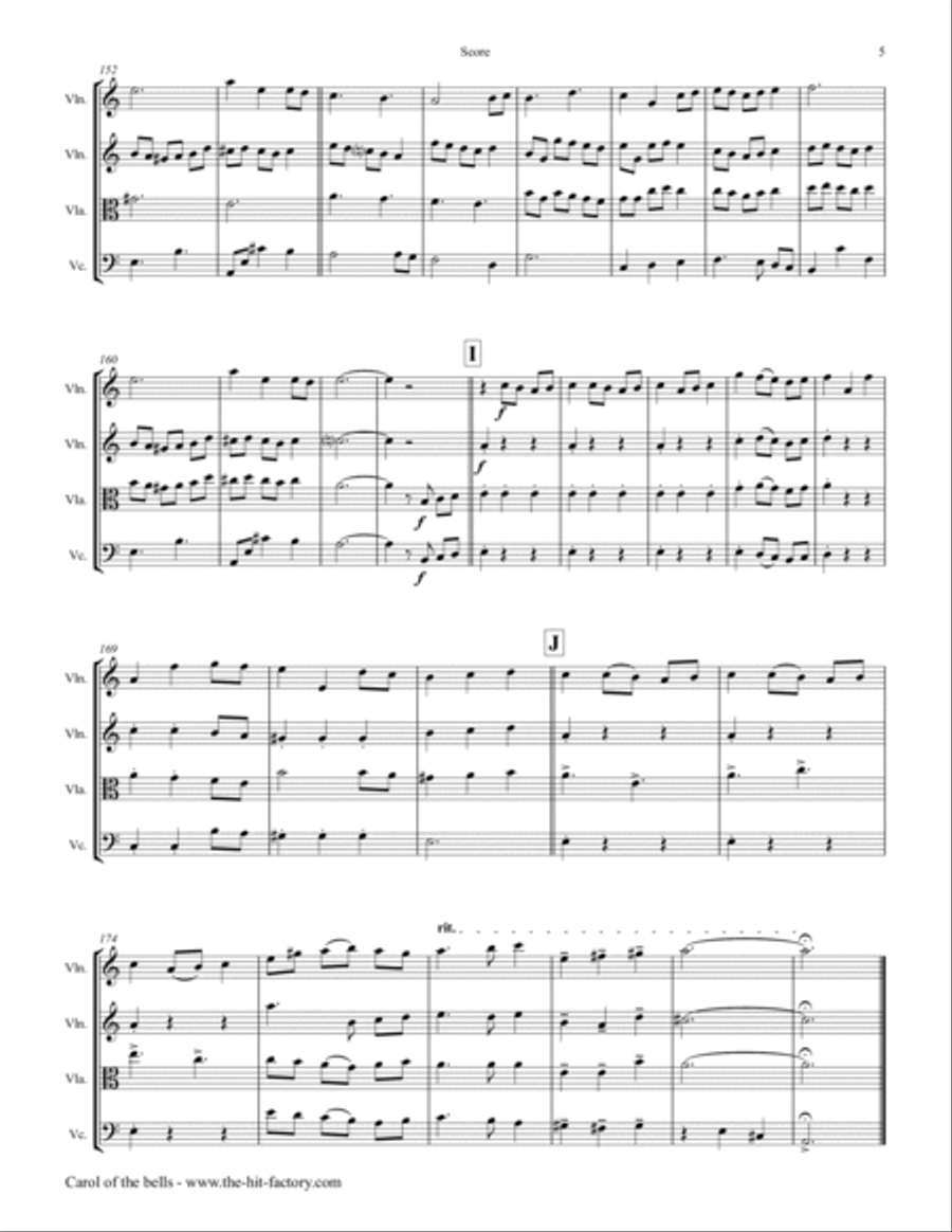 Carol of the Bells - Pentatonix style - String Quartet - Am Carol of the Bells - Pentatonix style - String Quartet - Am String Quartet scores gallery preview page 5