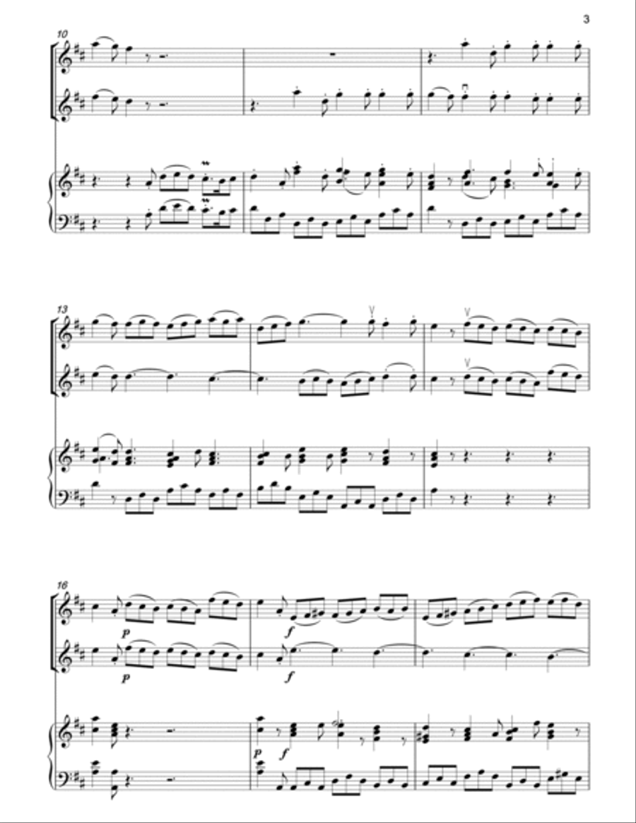 HANDEL Happy We (Acis & Galatea) for two violins & piano Violin Solo scores gallery preview page 3