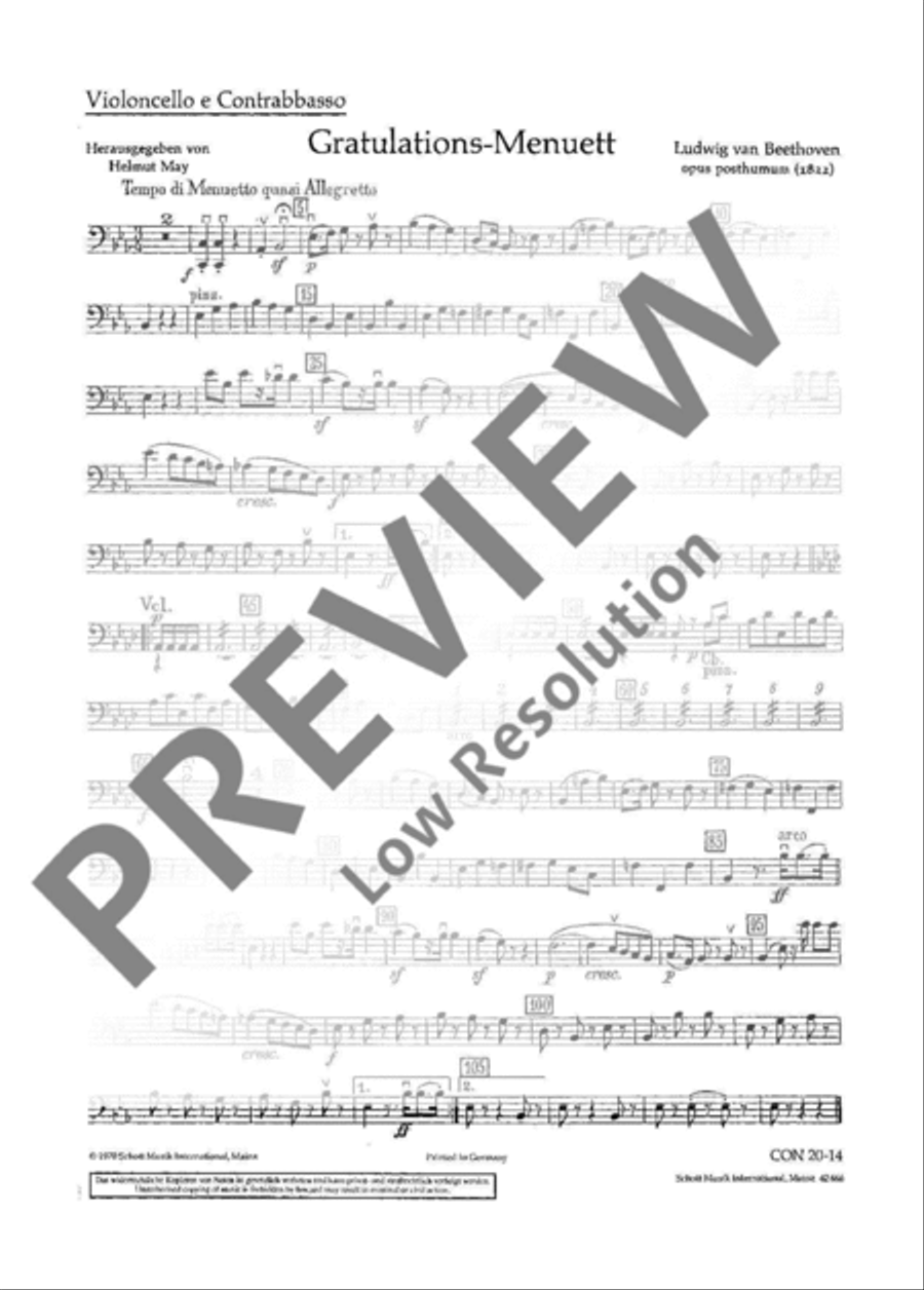 Gratulations-Menuett Orchestra scores gallery preview page 17