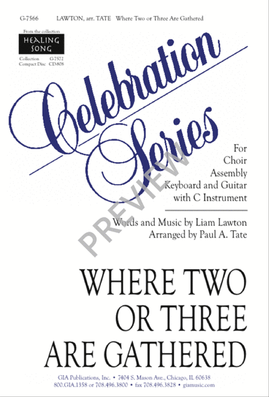 Where Two or Three Are Gathered 4-Part scores gallery preview page 1