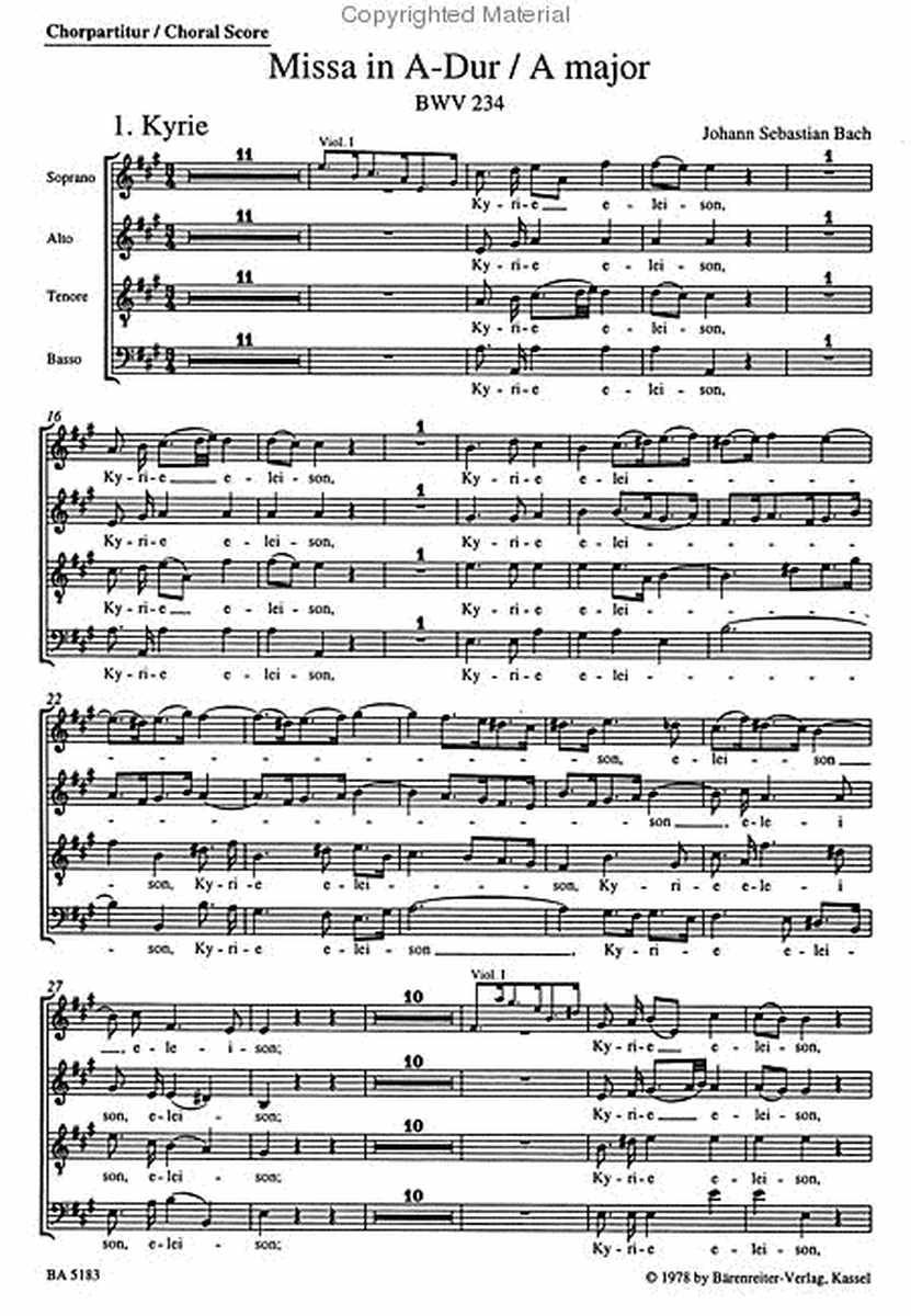 Mass in A major BWV 234 'Lutheran Mass 2'