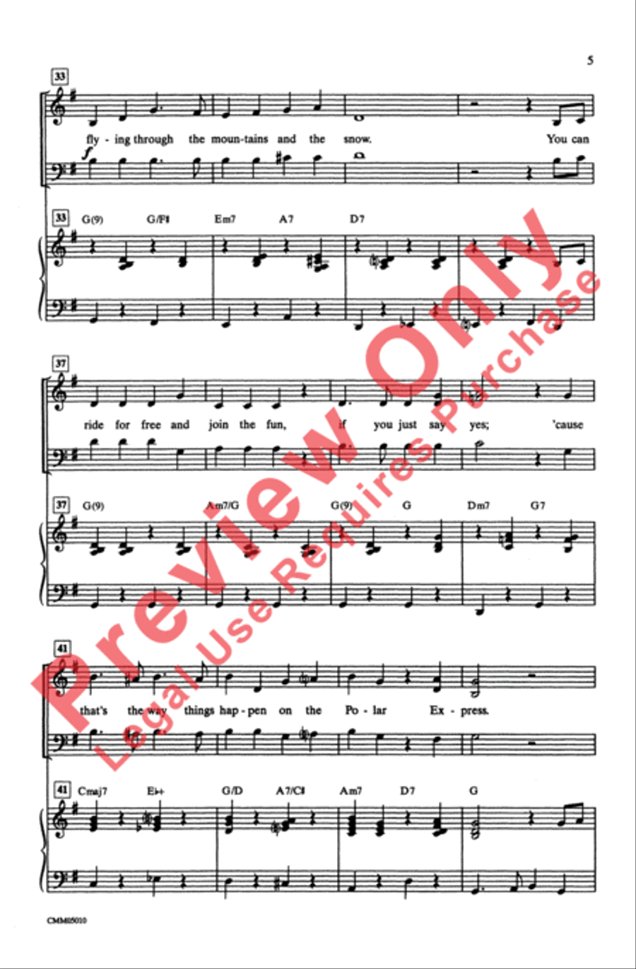 The Polar Express: A Choral Medley 3-Part scores gallery preview page 5