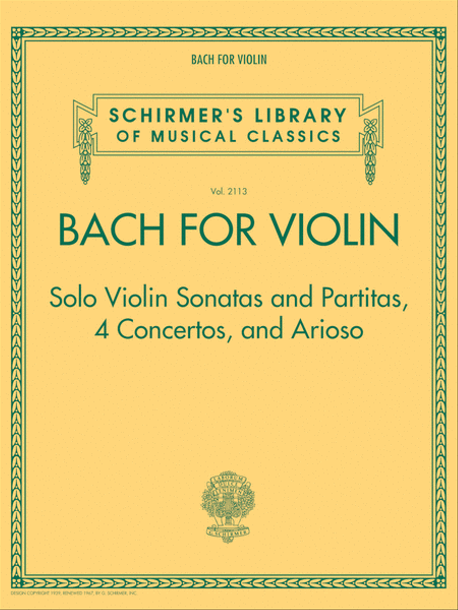 Bach for Violin – Sonatas and Partitas, 4 Concertos, and Arioso Violin Solo scores gallery preview page 1