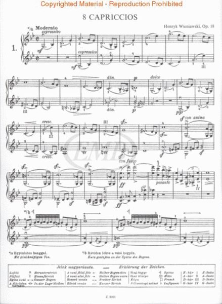 8 Capriccios for violin by Jeno Hubay String Duet - Sheet Music