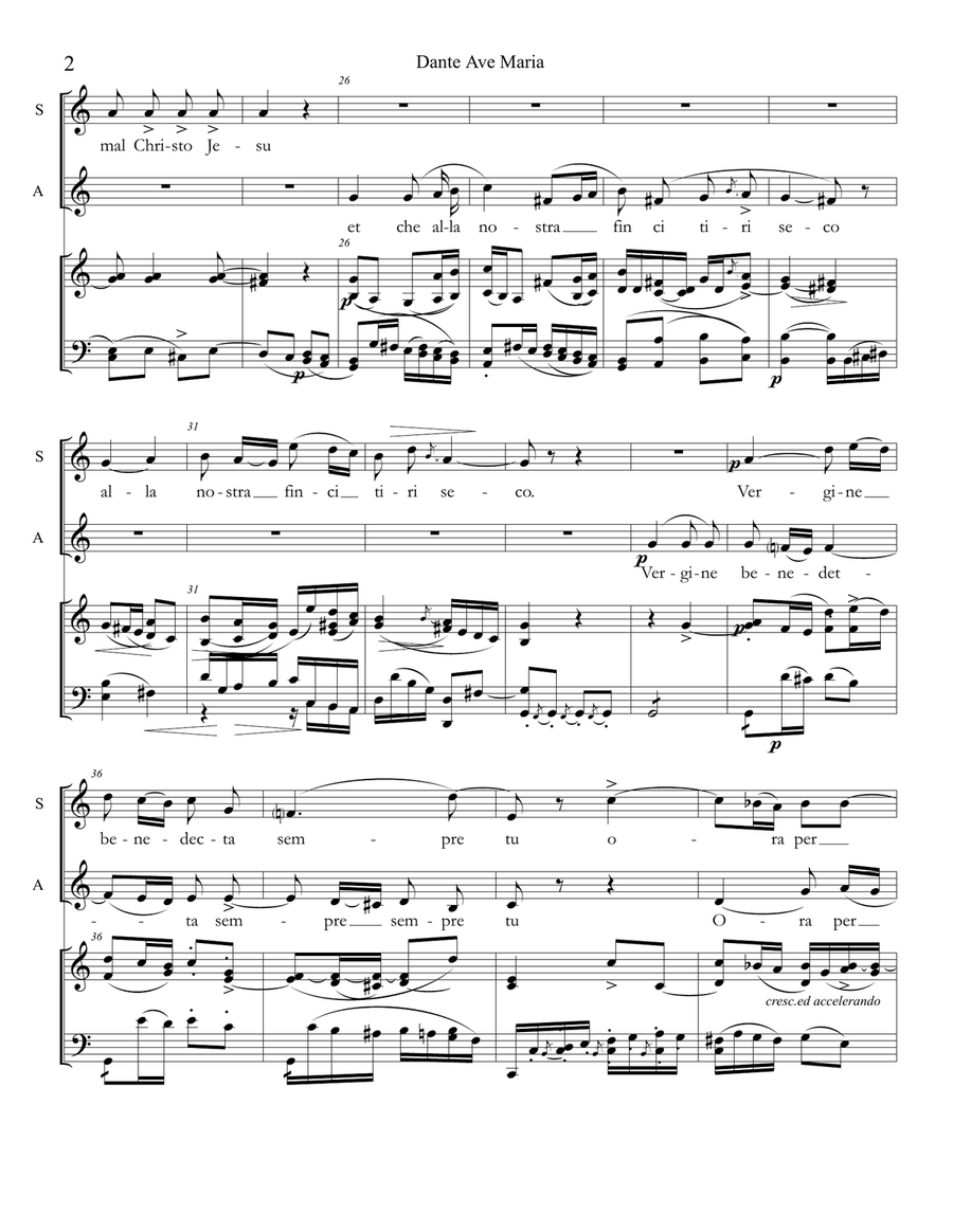 Ave Maria - Dante (Galiè) SA SA scores gallery preview page 2