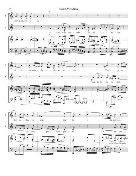 Ave Maria - Dante (Galiè) SA by Gaetano Donizetti SA - Digital Sheet Music