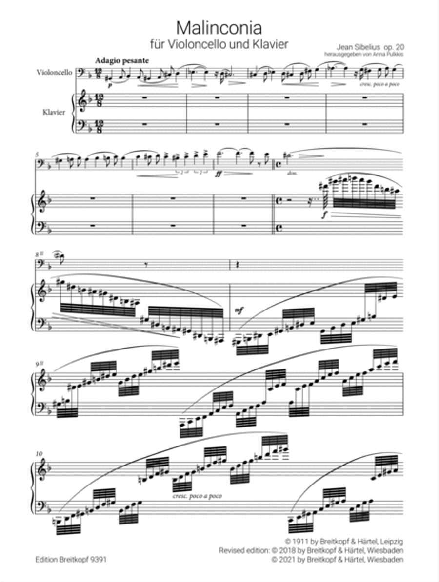 Malinconia Op. 20 Piano Accompaniment scores gallery preview page 2