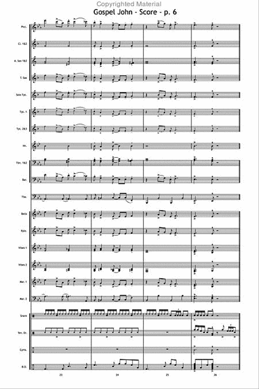 Gospel John Gospel John Marching Band scores gallery preview page 7